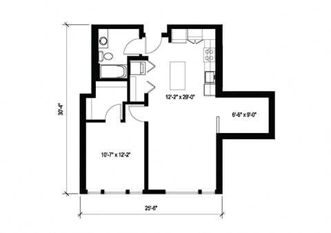 Stack House Apartments in Seattle, Washington 1x1 Floor Plan